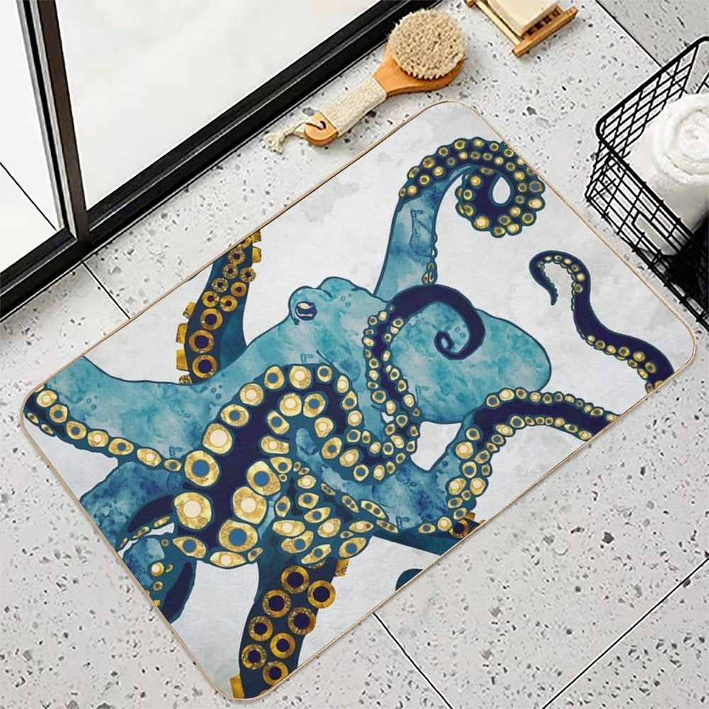 Metallic Octopus VI  Stain-Proof Bath Mat