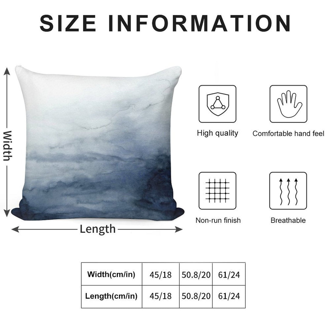 Indigo Abstract Painting  No.2 Soft Short Plush Fabric Throw Pillow