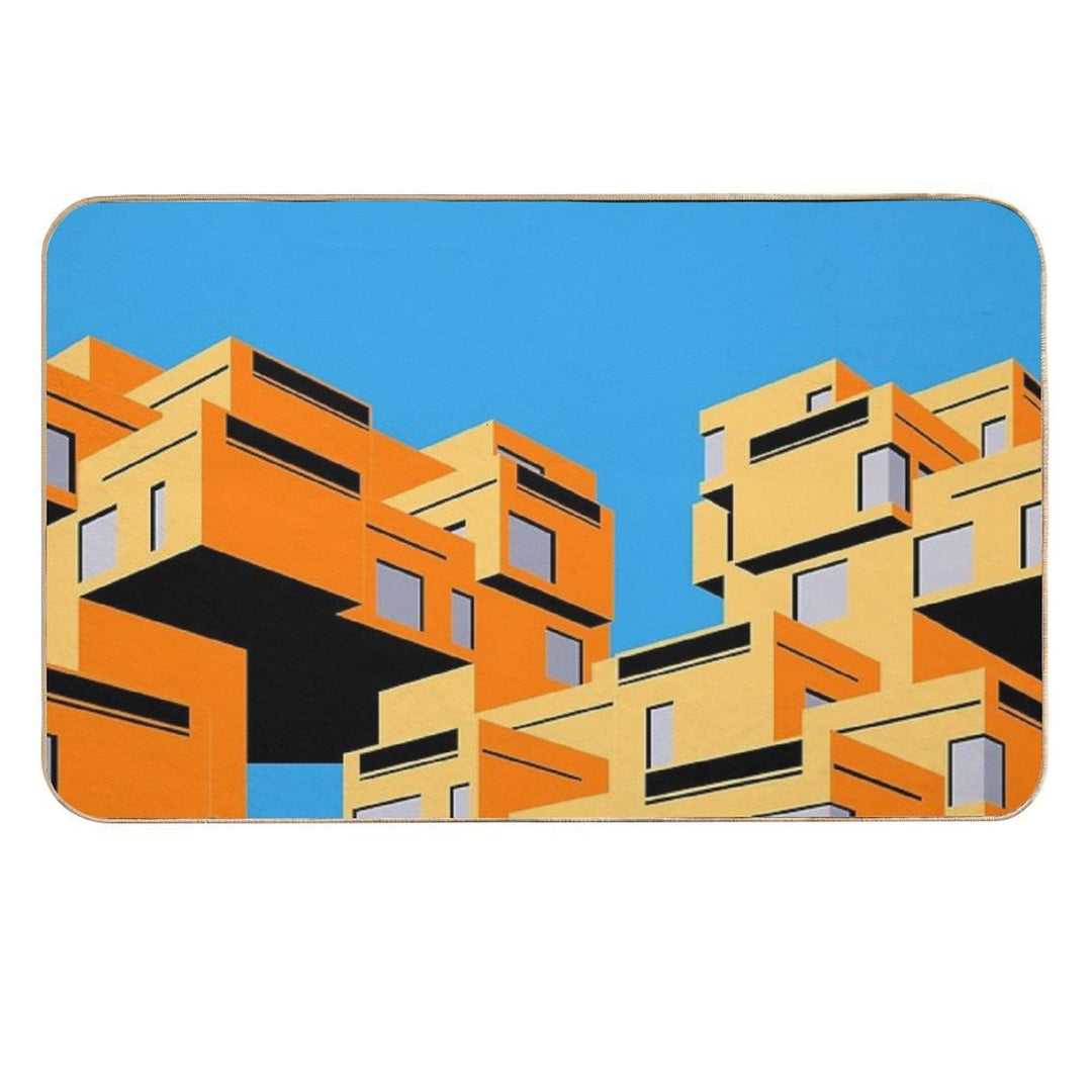 Habitat 67 Block Colours, Montreal, Canada Print, Brutalist, Brutalism, Architecture  Repositionable Bath Mat