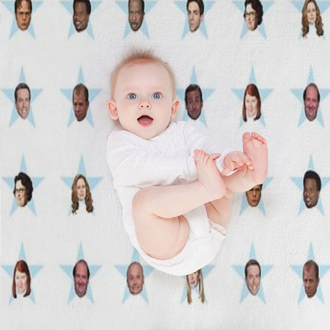 The Office Cast Star Stickers Travel-friendly Throw Blanket