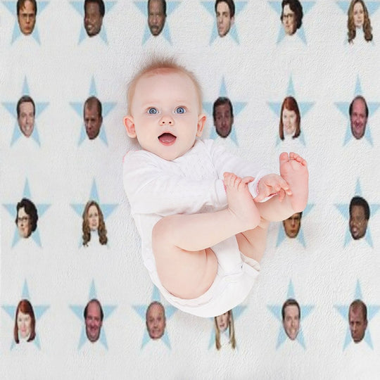The Office Cast Star Stickers Travel-friendly Throw Blanket