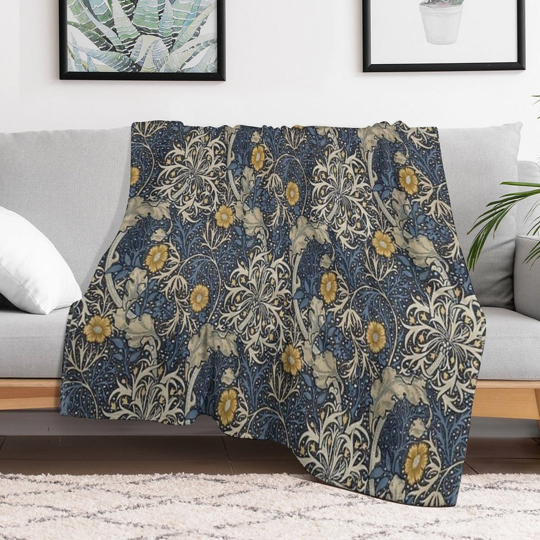 William Morris Seaweed Velvety-soft Throw Blanket