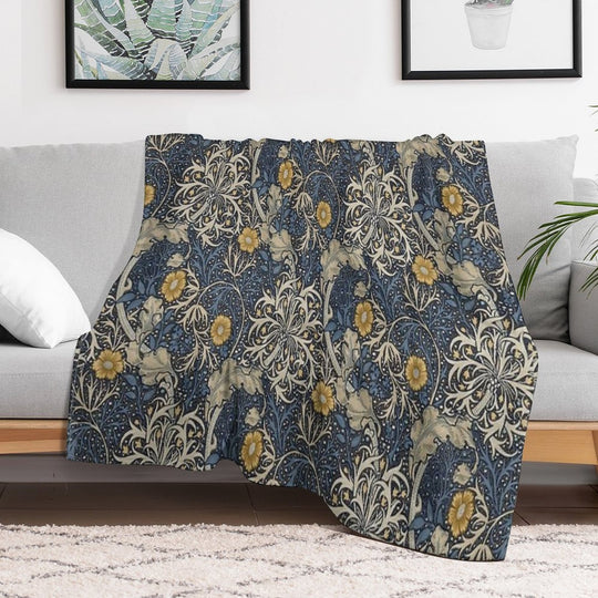 William Morris Seaweed Velvety-soft Throw Blanket
