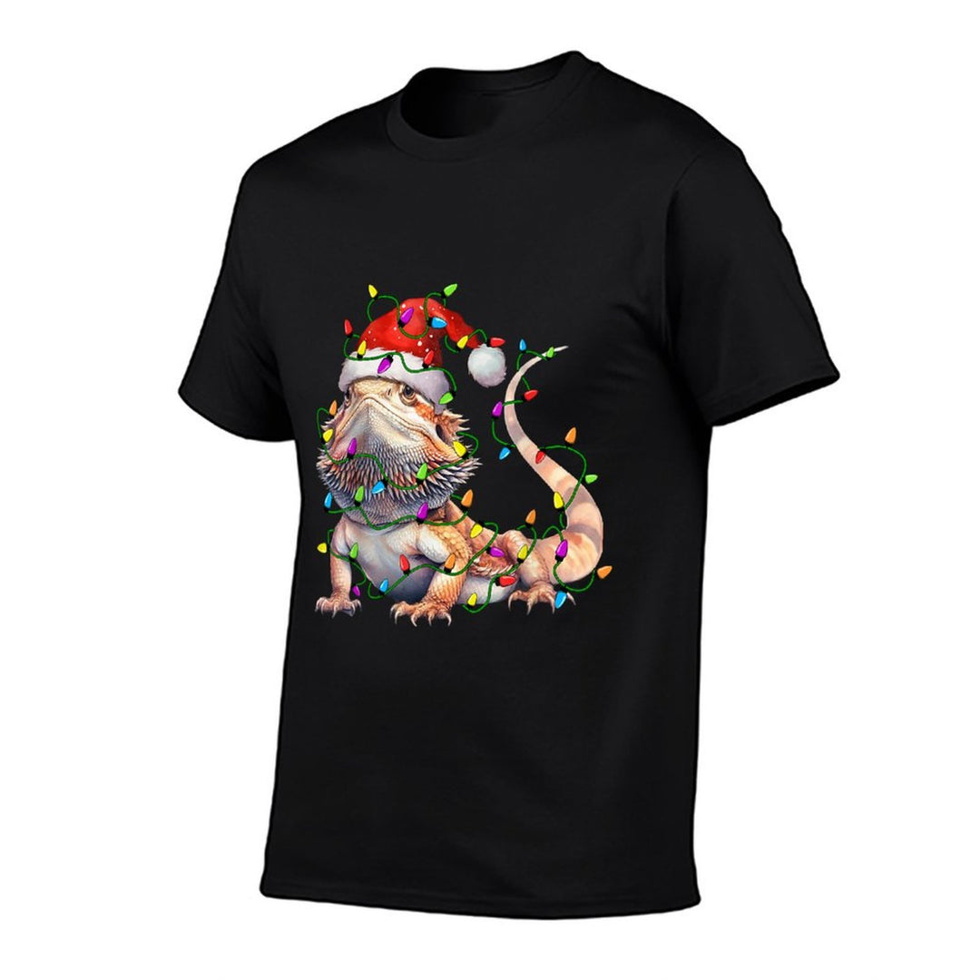 Bearded Dragons Santa Christmas Tree Lighting Xmas Funny  Trendy Pattern T-Shirt