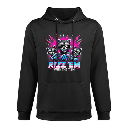 Autism Funny Rizz Em With The Tism Meme Autistic Raccoon Colorfast Hoodie