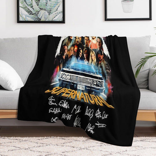 Supernatural Characters Sustainable Throw Blanket