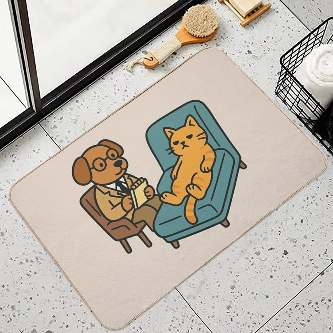 Cat Therapy Session  Absorbent Bath Mat
