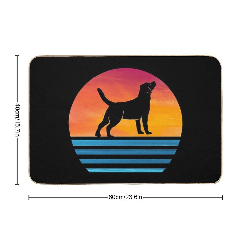 Funny Labrador Mom Dog Lover Vintage Silhouette Labrador Retriever Owner Gifts  Non-Slip Bath Mat