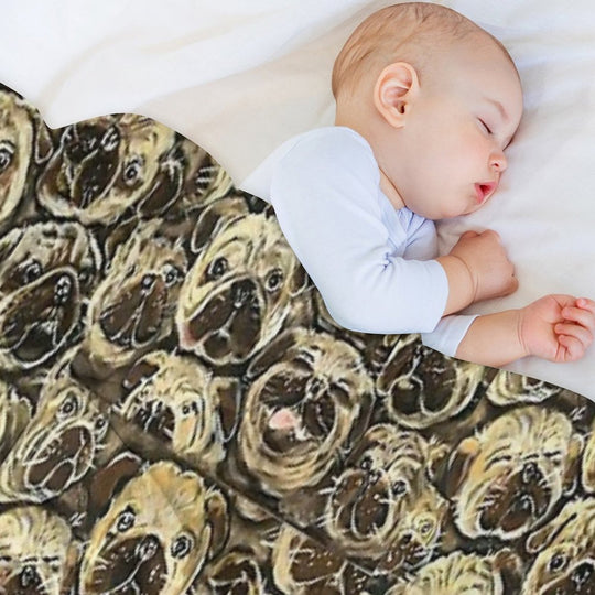 Pile Of Pugs  Pug Dog  Pug Lovers  Pug Mom  Pug Dads  Puppy Pug Sustainable Throw Blanket