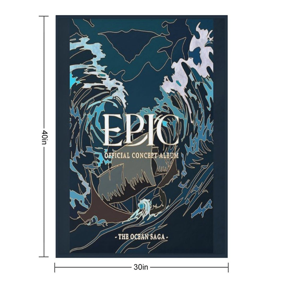 Epic The Ocean Saga Stained Glass Gold Multi-functional Throw Blanket