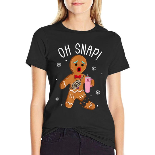 Oh Snap Gingerbread Stanley Tumbler Belt Bag Christmas Xmas  Slim-fit Cut T-Shirt