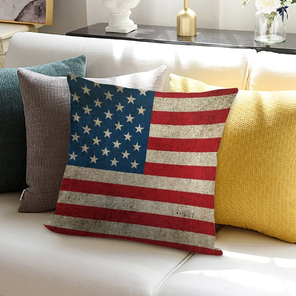 Old And Worn Distressed Vintage Flag of The United States Soft Anti-Pilling Throw Pillow