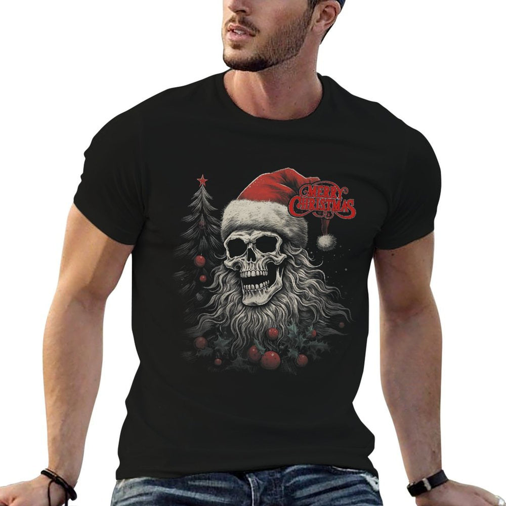 Skeleton Skull Funny Merry Christmas Santa Matching Family  Slim-fit Cut T-Shirt