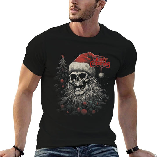 Skeleton Skull Funny Merry Christmas Santa Matching Family  Slim-fit Cut T-Shirt