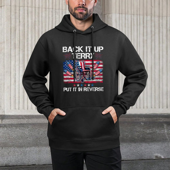 Back It Up Terry Put It In Reverse Fireworks 4th Of July Medium-Weight Fabric Hoodie