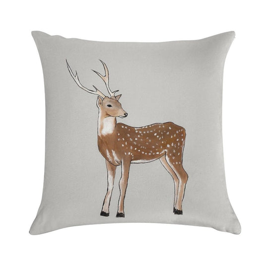 Nursery Art - Deer That Turns Wishes Soft Durable Construction Throw Pillow