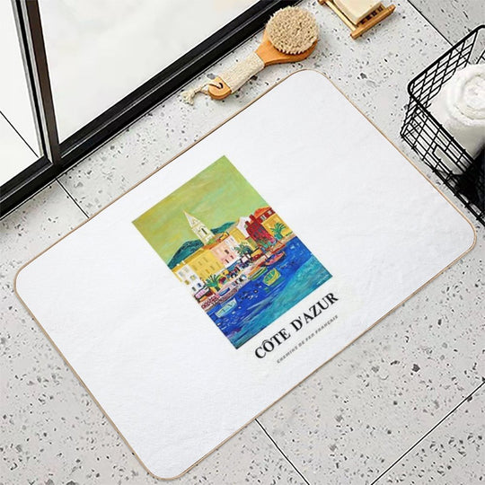 France Chemins De Fer Français, Côte D'Azur Roger BEZOMBES 1966  Versatile Bath Mat