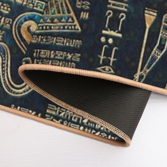 Egyptian Hieroglyphs And Deities -Abalone And Gold  Repositionable Bath Mat