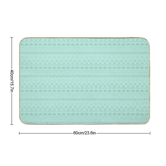 Mint Ornament  Rapid-Drying Bath Mat