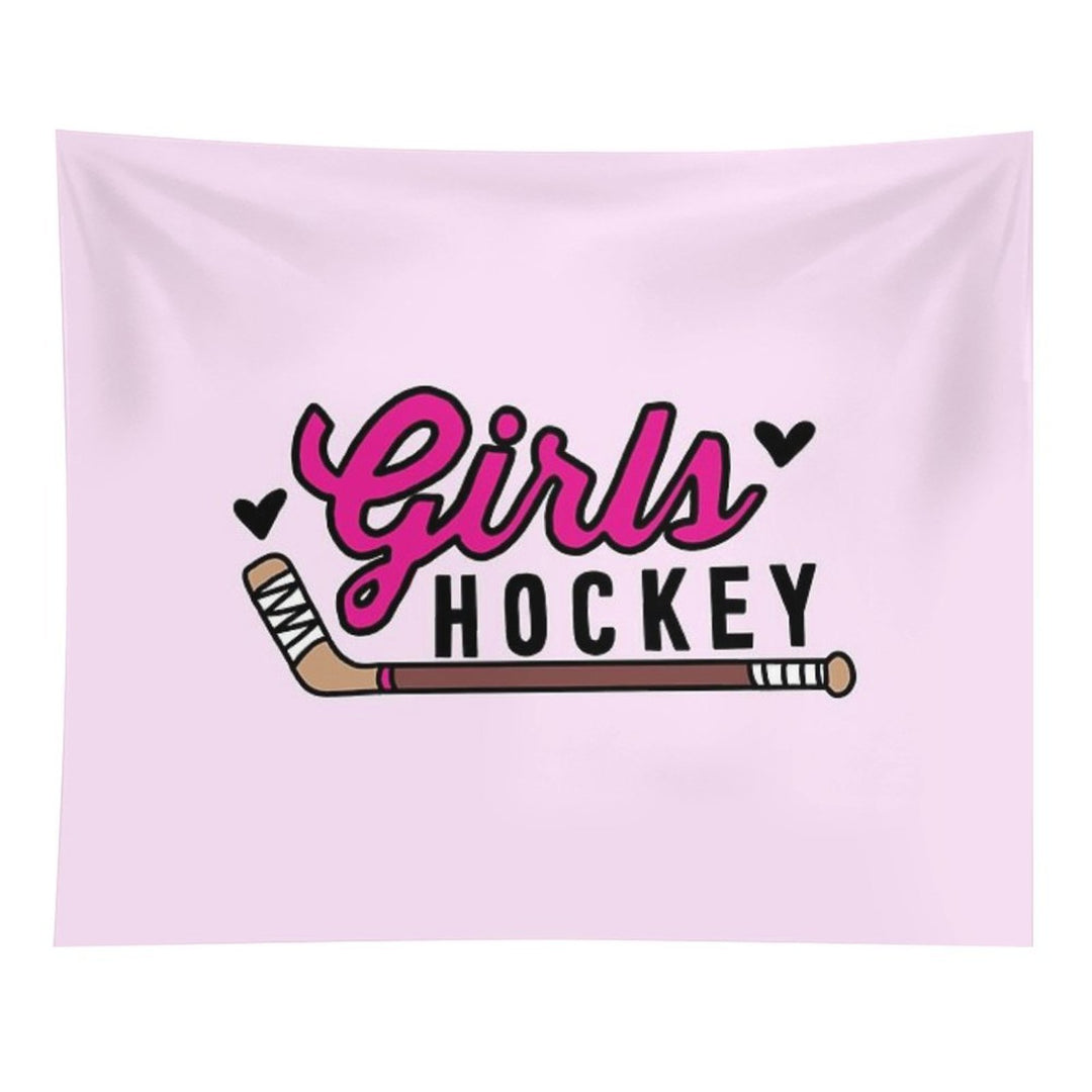 Girls Hockey Tapestry