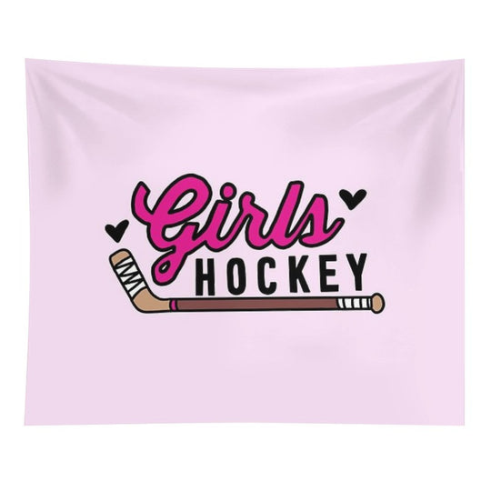 Girls Hockey Tapestry