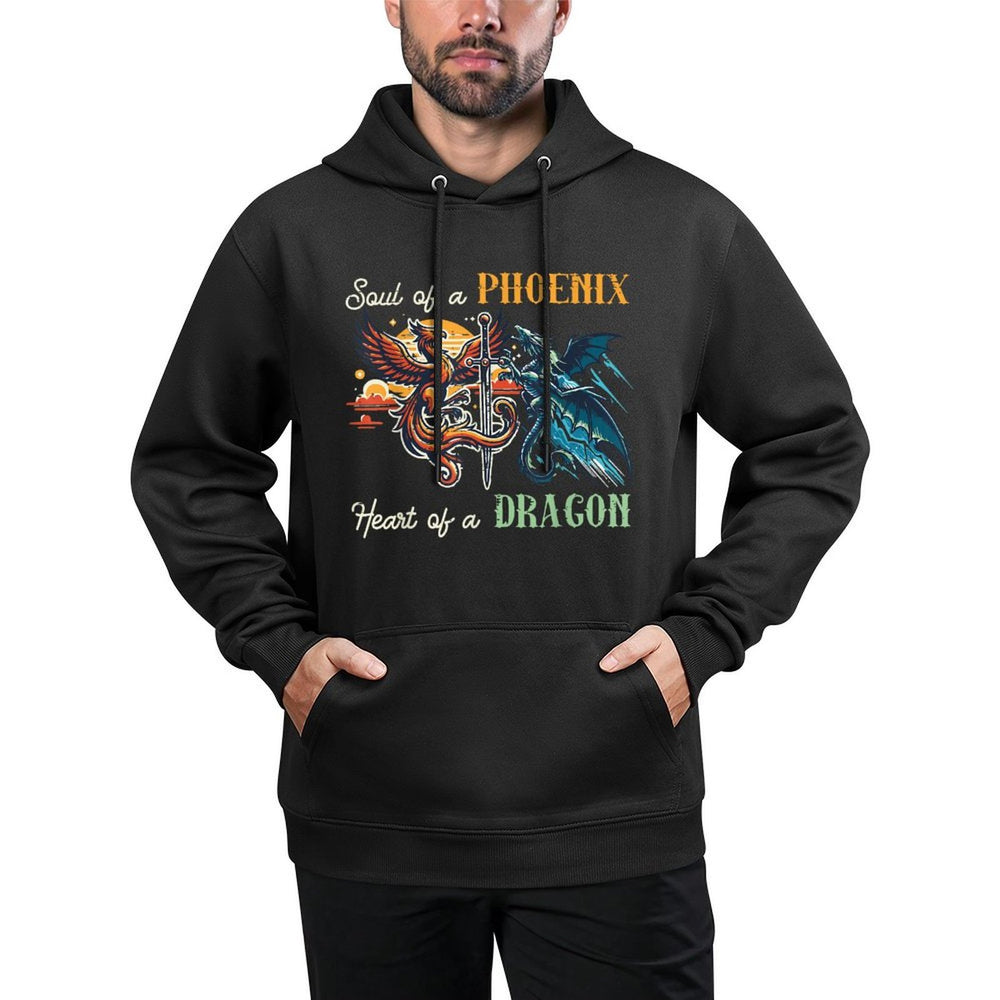 Soul of Phoenix Heart Dragon Fantasy Mythical Men Women Kids Casual Wear Hoodie