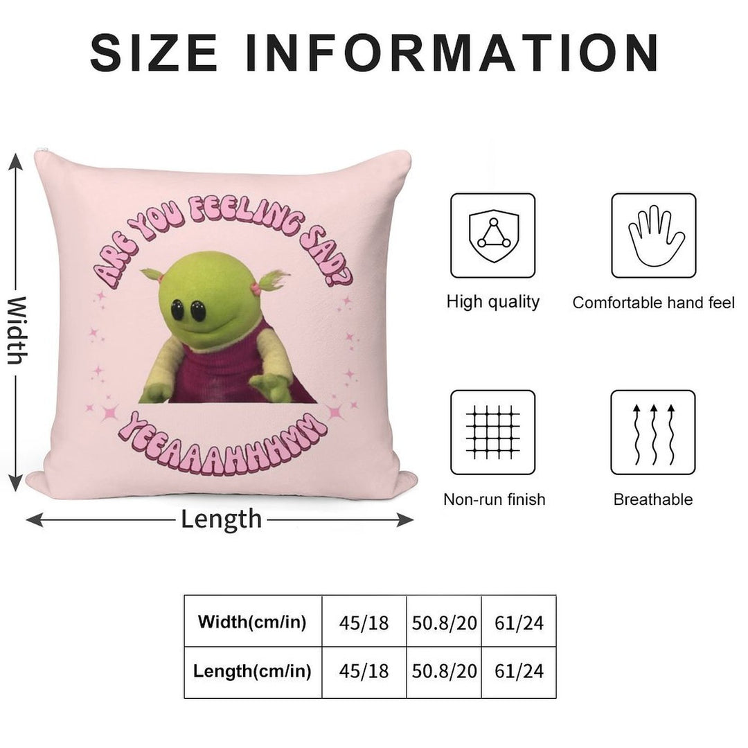 Are You Feeling Sad Nanalan Mona Soft Washable Throw Pillow
