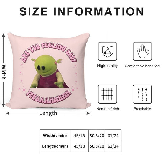 Are You Feeling Sad Nanalan Mona Soft Washable Throw Pillow