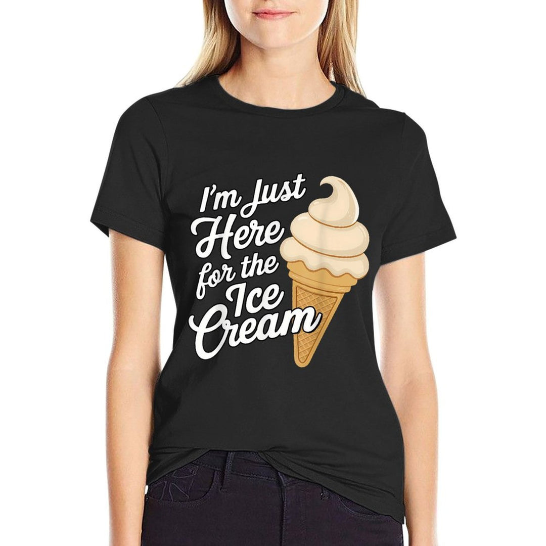 Just Here For The Vanilla Soft Serve Ice Cream Cone Meme Men Women Kids  Quick-drying T-Shirt