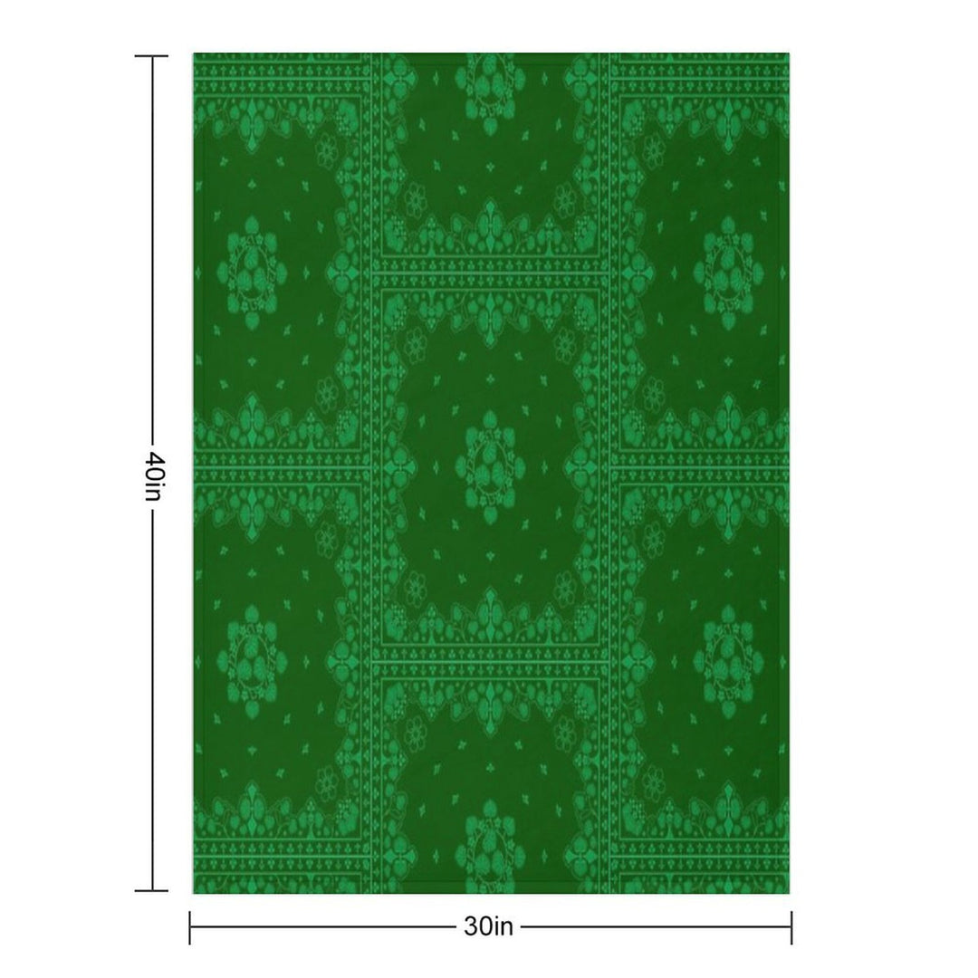 AOI (hollyhock) Pattern Plush Throw Blanket