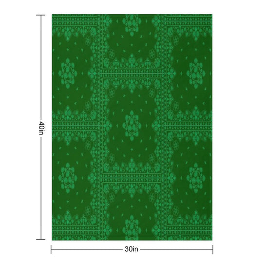 AOI (hollyhock) Pattern Plush Throw Blanket