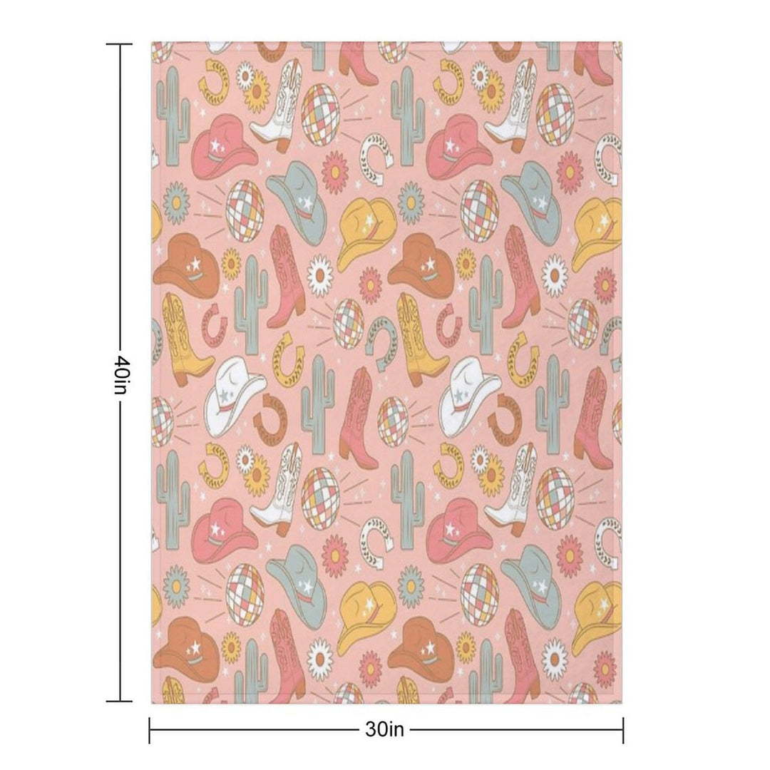 Disco Cowgirl Easy Care Throw Blanket