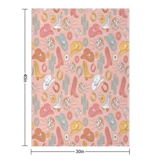 Disco Cowgirl Easy Care Throw Blanket