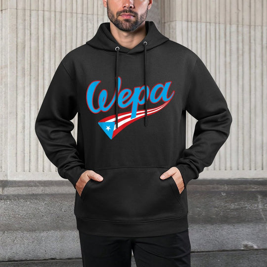 Wepa Bandera Puerto Rico Hand Lettering Pilling-Resistant Hoodie