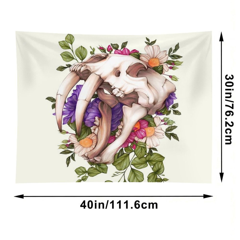 Sabertooth Skull Tapestry