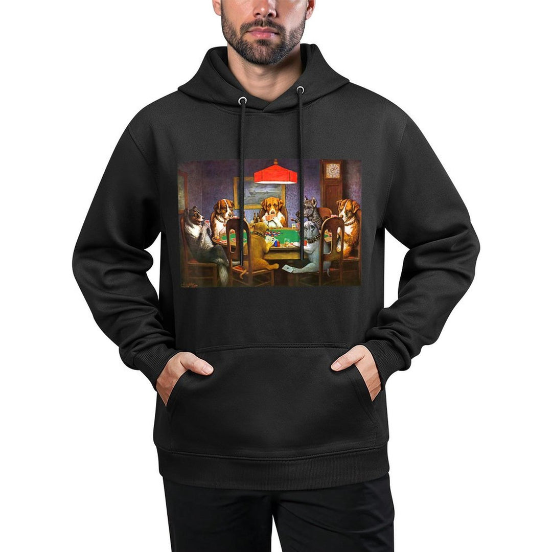 Dogs Playing Poker A Friend in Need Breathable Fabric Hoodie