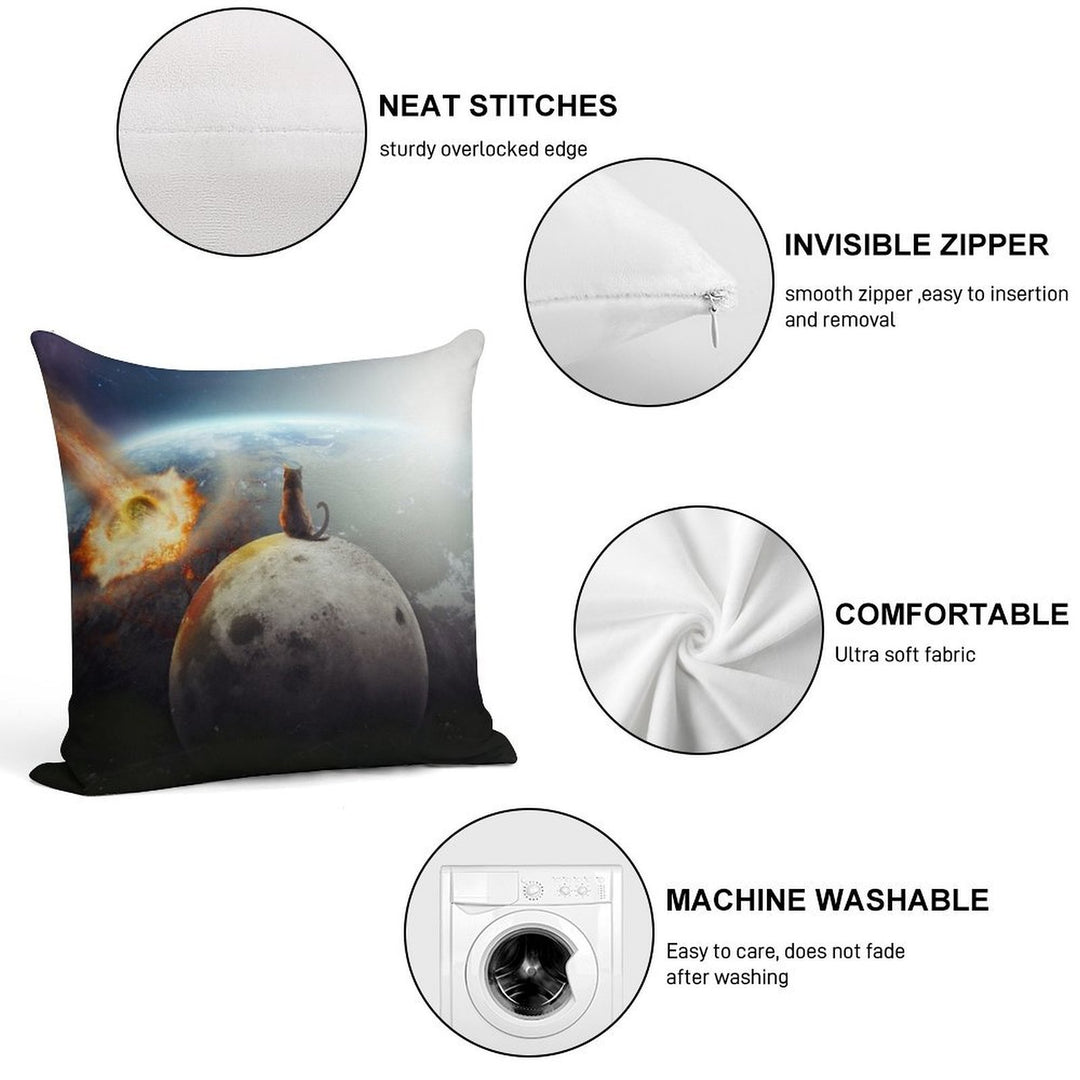 Cat Victory Soft Durable Construction Throw Pillow