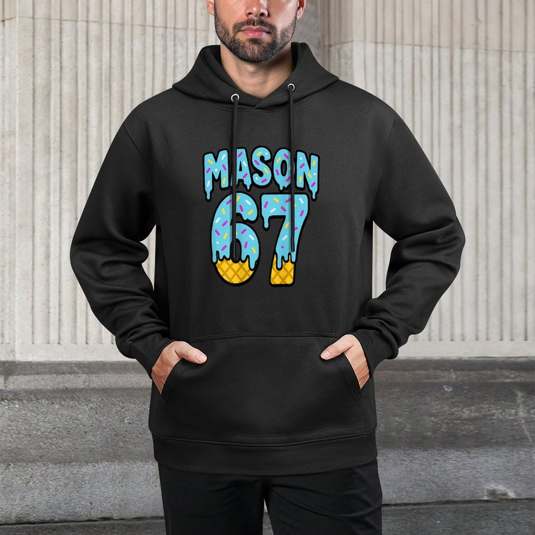 Six Seven Ice Cream Drip Mason 67 Meme Halloween (On Back) Moisture-Wicking Hoodie