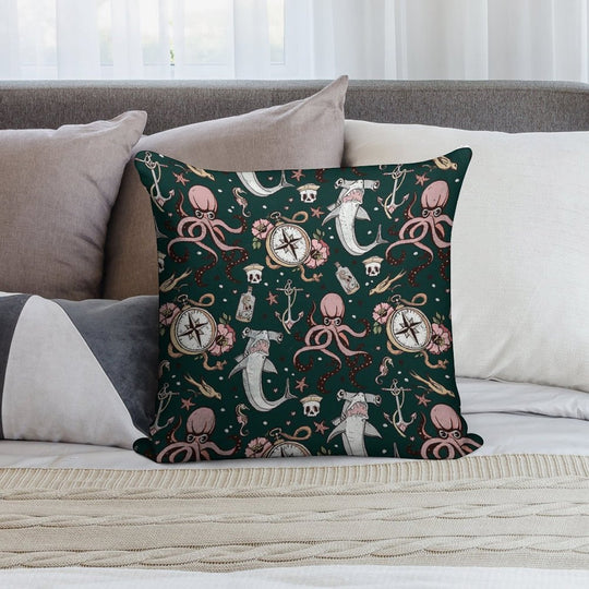 Dark Sea Creature Pattern Soft Home Decor Throw Pillow