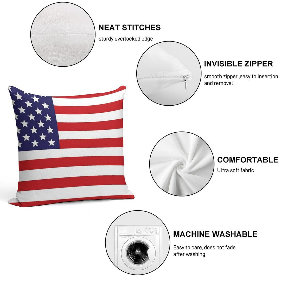 Classic American Flag Soft Warmth Comfort Throw Pillow