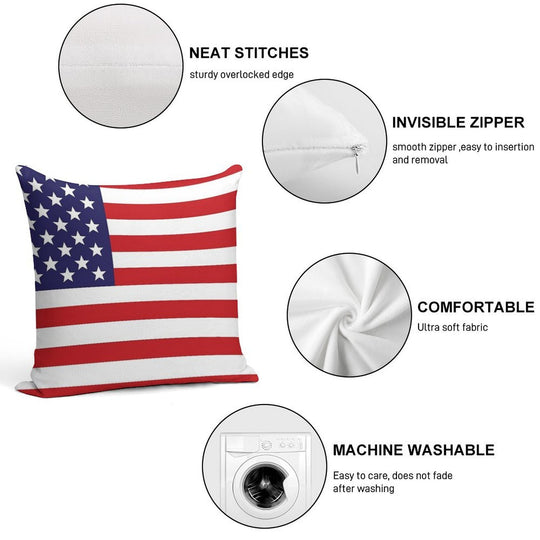 Classic American Flag Soft Warmth Comfort Throw Pillow