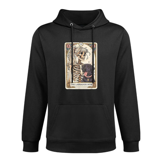 Black Lab Mom Tarot Card, Black Labrador Skeleton Halloween All-Day Comfort Hoodie