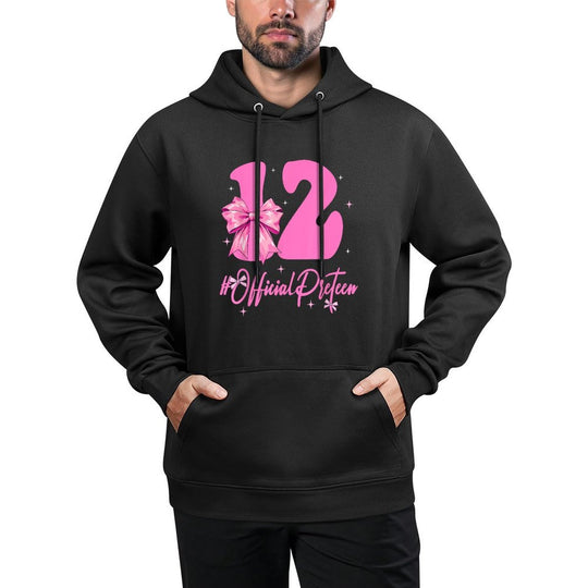 12 Year Old Official Pre-teen 12th Birthday Coquette Girl Customizable Surface Hoodie