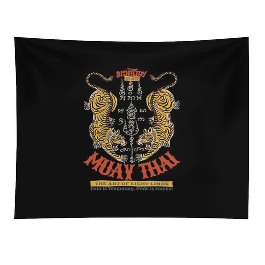 Classic Muay Thai Tiger Tattoo Tapestry