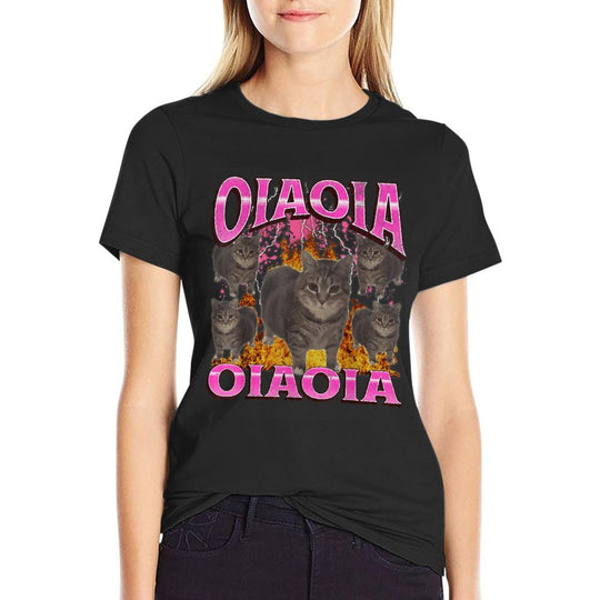 Funny Oiia Oiia Cat Meme Bootleg Graphic Men Women  Trendy Pattern T-Shirt