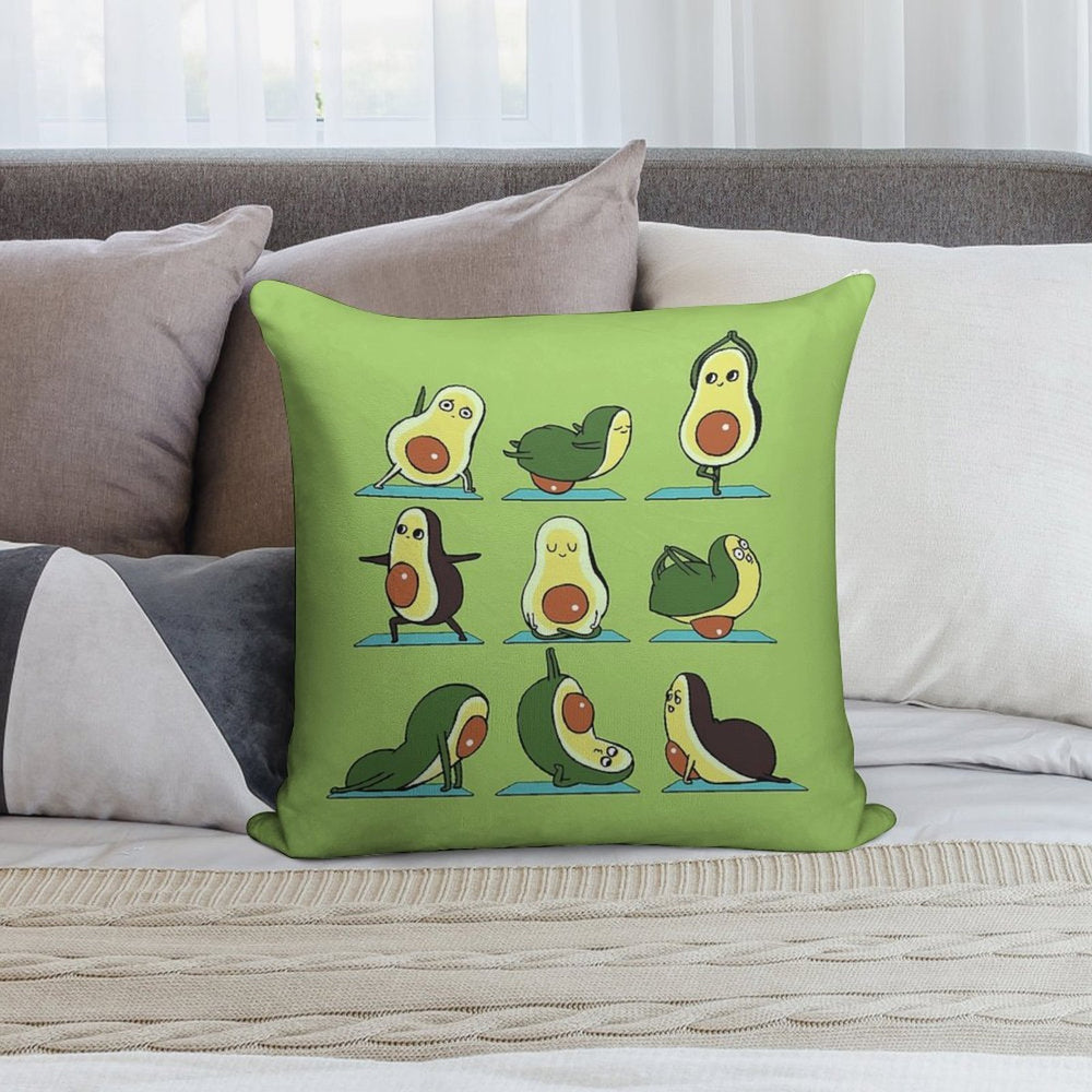 Avocado Yoga Soft Short Plush Fabric Throw Pillow