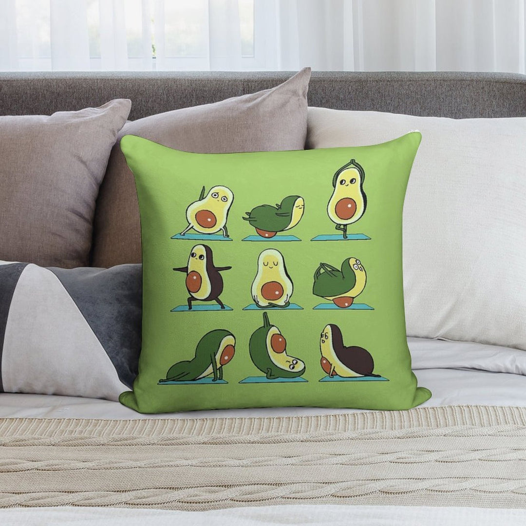 Avocado Yoga Soft Short Plush Fabric Throw Pillow