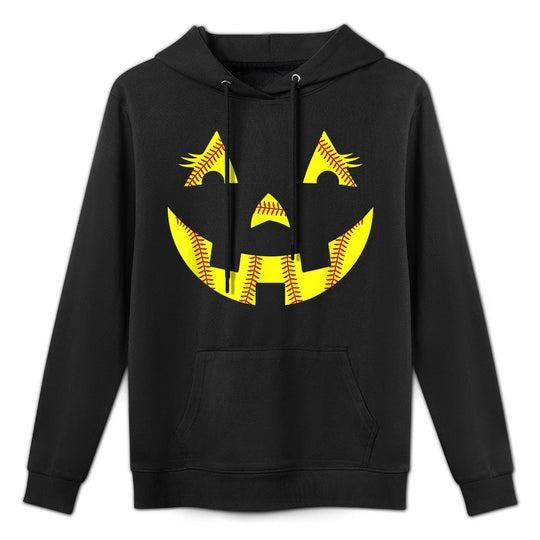 Jack O Lantern Softball Halloween Costume Mom Women Girls Casual Wear Hoodie
