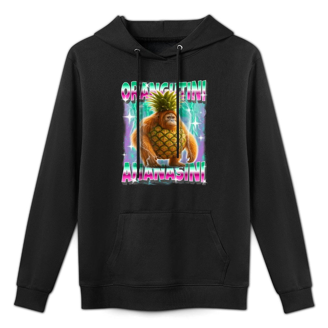 Italian-Brainrot Orangutini-Ananasini Orangutan Pineapple Shrink-Resistant Hoodie