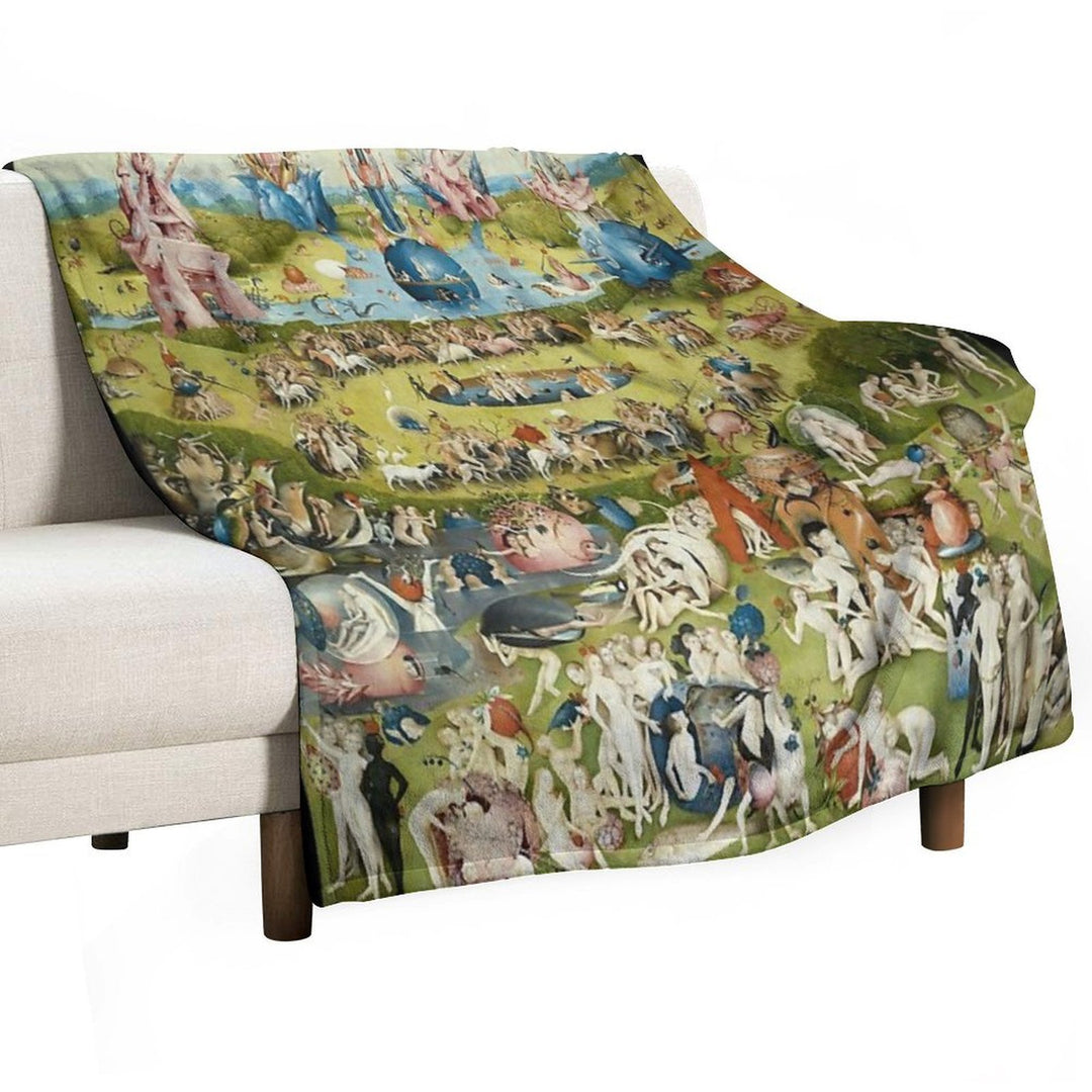The Garden of Earthly Delights Full Image Multi-functional Throw Blanket